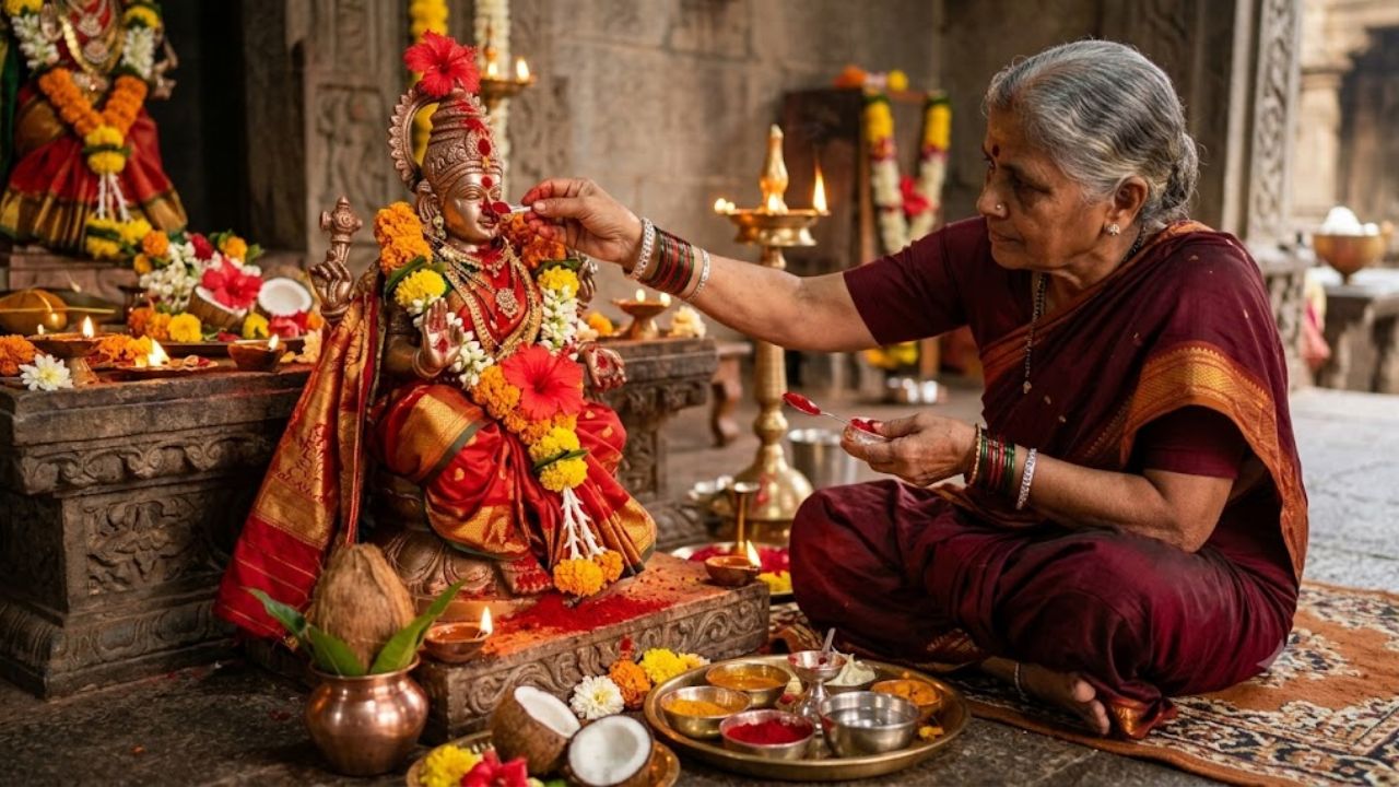 Navratri 2026: नवरात्रीमध्ये देवीचे कुंकुमार्चन का करतात? कोणी करावा हा विधी, जाणून घ्या महत्त्व