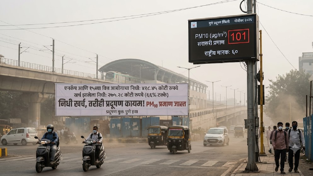 पुण्यनगरीला प्रदूषणाचा विळखा! कोट्यवधी खर्च करून देखील समस्या कायम; शुद्ध हवा मिळणार कधी?