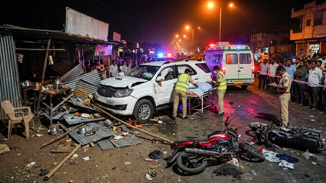 Accident: दोन दुचाकींना धडक देत फॉर्च्युनर थेट टपरीवर; मारुंजीतील अपघाताने परिसरात खळबळ