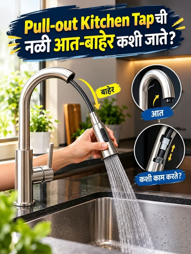 Pull-out Kitchen Tapची नळी आत-बाहेर कशी जाते?