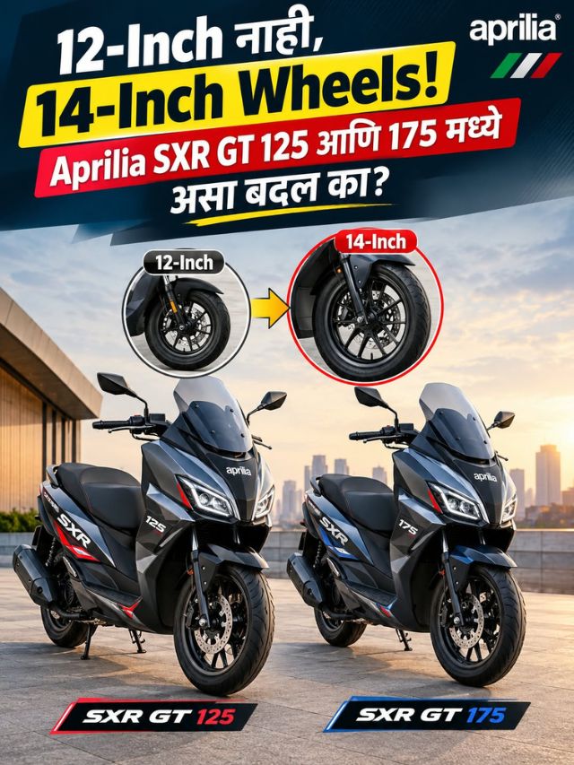 12-Inch नाही, 14-Inch Wheels! Aprilia SXR GT 125 आणि 175 मध्ये असा बदल का?