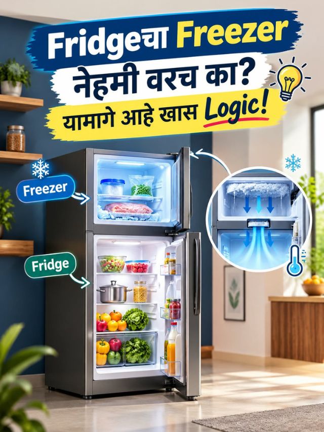 Fridgeचा Freezer नेहमी वरच का? यामागे आहे खास Logic!