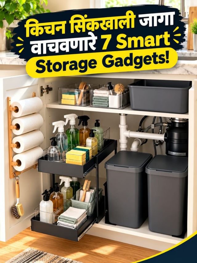 किचन सिंकखाली जागा वाचवणारे 7 Smart Storage Gadgets!