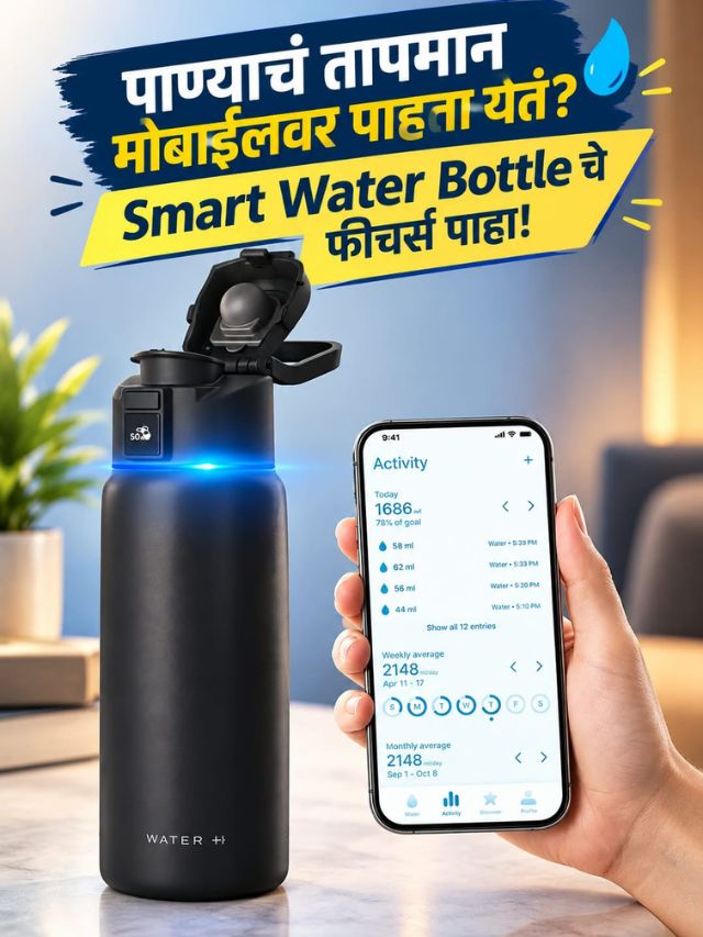 पाण्याचं तापमान मोबाईलवर पाहता येतं? Smart Water Bottle चे फीचर्स पाहा!