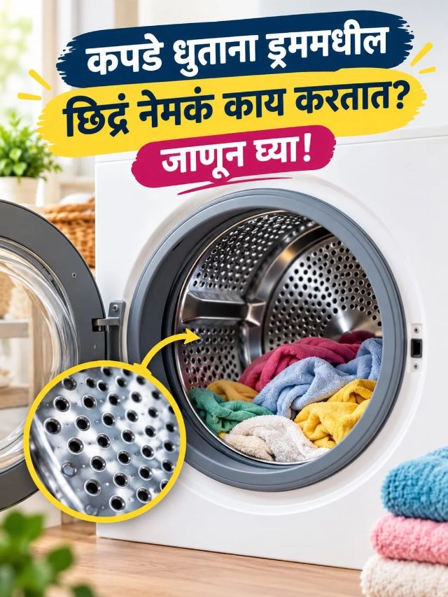 Washing Machine च्या ड्रममध्ये एवढी छिद्रे का असतात? Washing Machine चे विज्ञान जाणून घ्या!