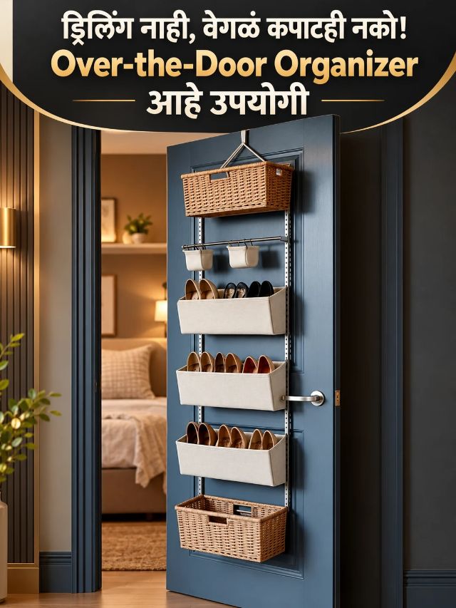 ड्रिलिंग नाही, वेगळं कपाटही नको! Over-the-Door Organizer आहे उपयोगी