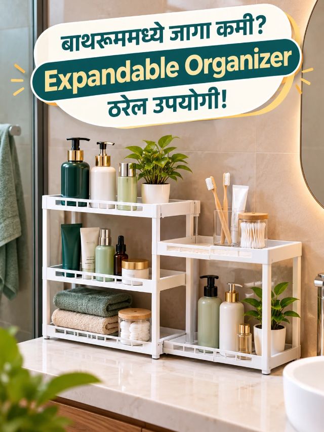 बाथरूममध्ये जागा कमी? Expandable Organizer ठरेल उपयोगी!