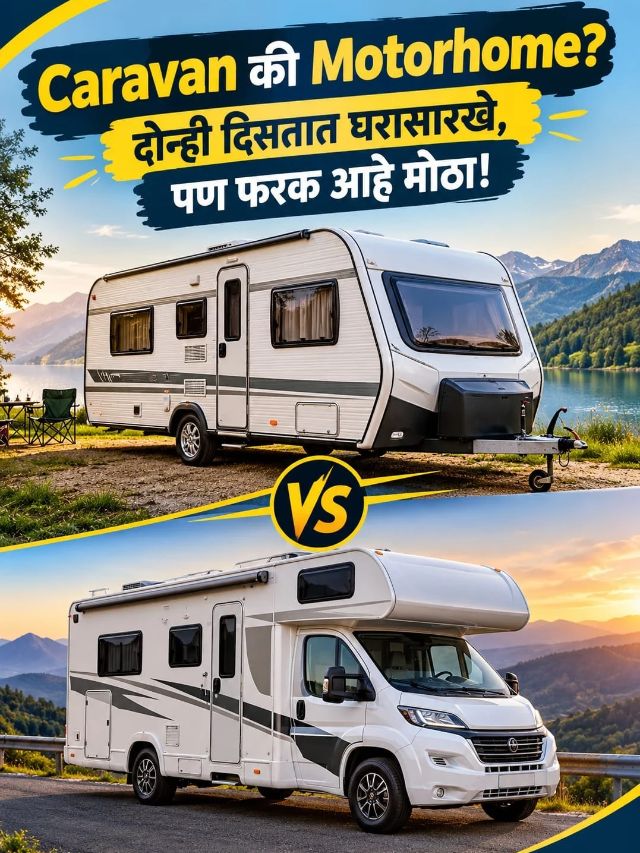 Caravan की Motorhome? दोन्ही दिसतात घरासारखे, पण फरक आहे मोठा!