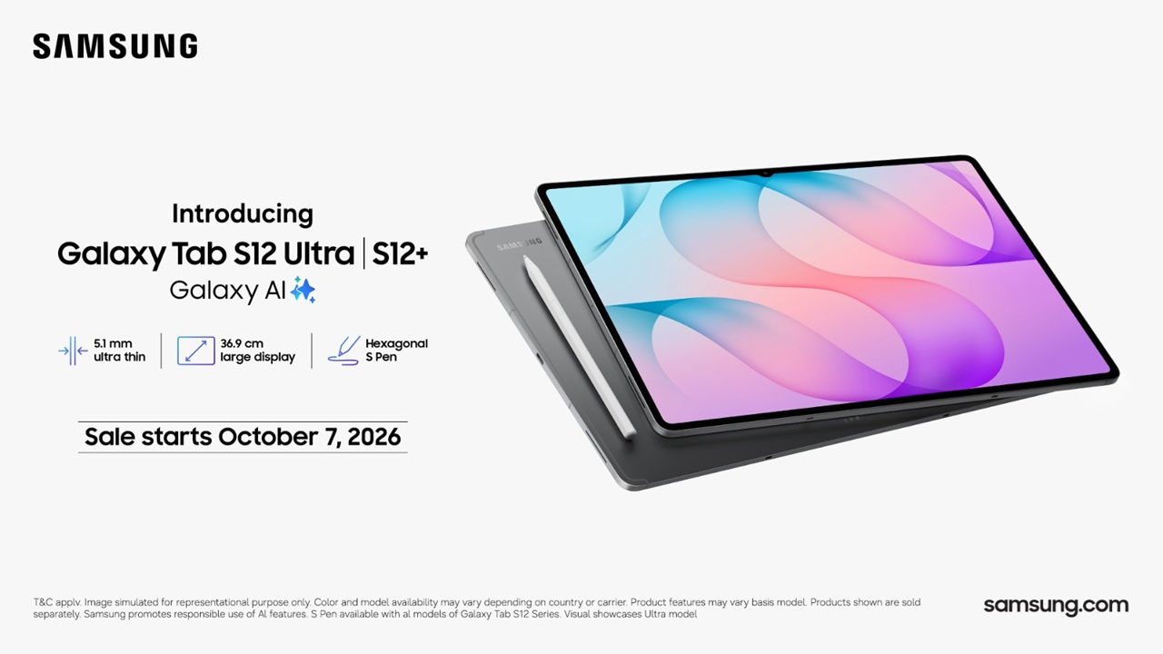Samsung Galaxy Tab S12 : सॅमसंगचा आतापर्यंतचा सर्वात स्लिम टॅबलेट लाँच; Galaxy Tab S12 सिरीजमध्ये मिळणार अत्याधुनिक AI फीचर्स