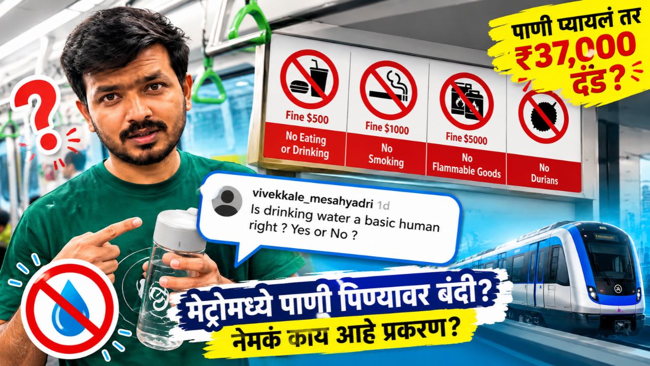 Singapore Metro Rules: ‘पाणी प्यायलात तर याद राखा! भरावे लागतील ‘इतके’ हजारांचा दंड?’ मेट्रोतील नियम पाहून मराठी तरुणही चक्रावला!