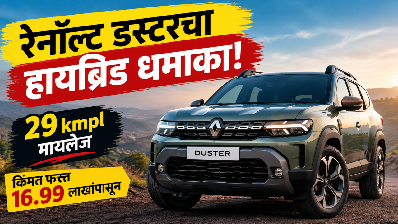 नवी रेनॉल्ट डस्टर हायब्रिड लॉन्च! तब्बल २९ किमी मायलेजसह किंमत १६.९९ लाखांपासून सुरू