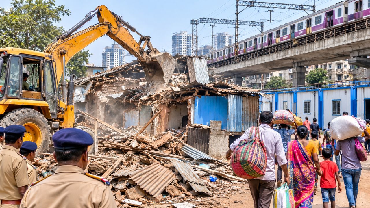 Mumbai News: गरीबनगरमधील ९४ बांधकामांवर हातोडा! पात्र कुटुंबांचे पुनर्वसन; रेल्वेच्या पायाभूत सुविधांचा होणार विस्तार