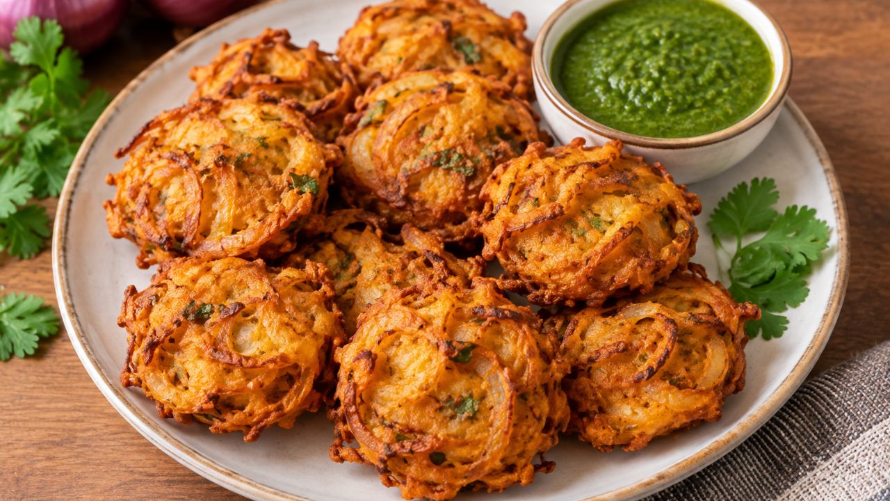 Kanda Bhaji Recipe: सोडा – रव्याचा अजिबात वापर न करता दसऱ्याच्या नैवेद्यासाठी बनवा कुरकुरीत गोल कांदा भजी, नोट करा रेसिपी