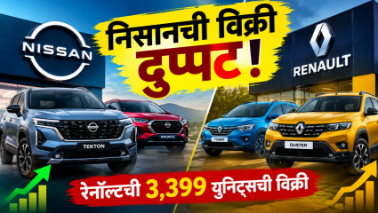 सप्टेंबरमध्ये निसानच्या गाड्यांची विक्री दुप्पट! रेनॉल्टच्या 3,399 युनिट्सची विक्री