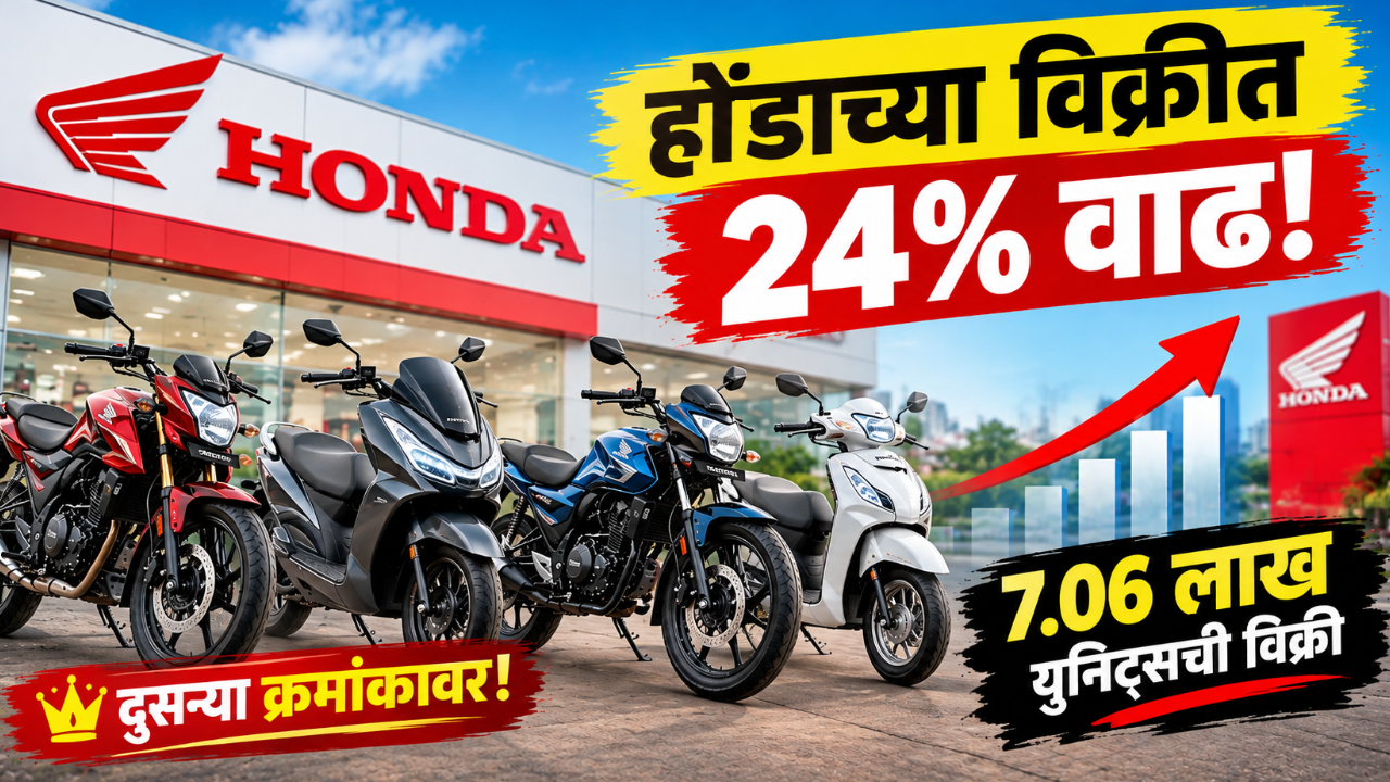 होंडाच्या विक्रीत सप्टेंबरमध्ये 24% वाढ; 7.06 लाख टू-व्हीलर्सची विक्रीसप्टेंबरमध्ये होंडाची दमदार कामगिरी
