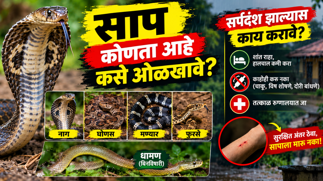 साप ‘कोणता आहे’ कसे ओळखावे? कोणते साप विषारी असतात? सर्पदंश झाल्यास कोणती खबरदारी घ्यावी? जाणून घ्या