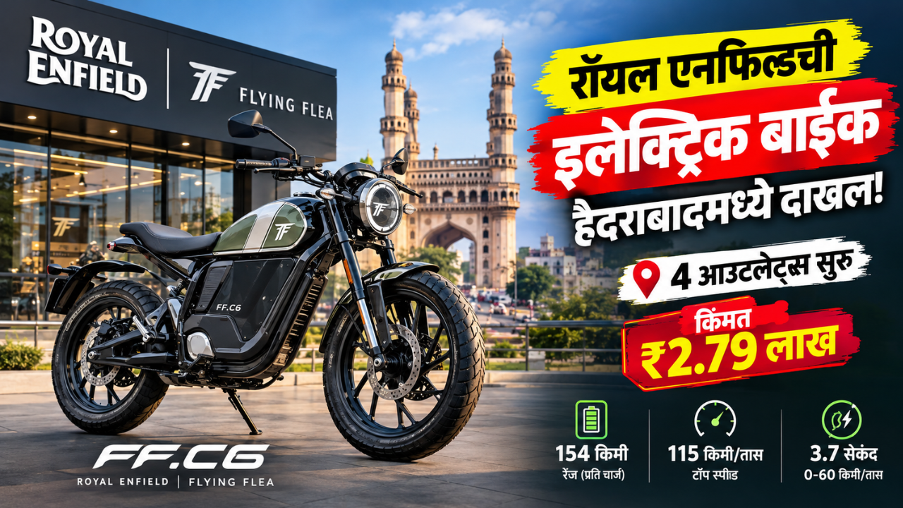 रॉयल एनफिल्डची इलेक्ट्रिक बाईक हैदराबादमध्ये दाखल! विक्रीसाठी 4 आउटलेट्स सुरू, किंमत ₹2.79 लाख