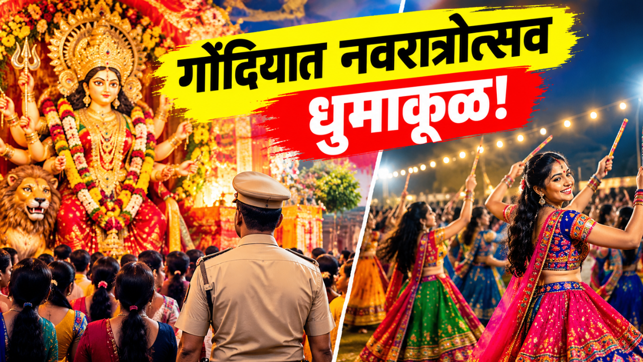 Gondiya News: गोंदियात ६२१ सर्वजनिक दुर्गामूर्तीची स्थापना! गरबा-दांडियाचा उत्साह; नवरात्रोत्सवासाठी पोलिसांचा बंदोबस्त