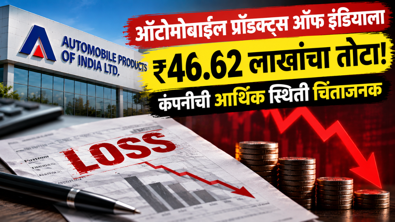 ऑटोमोबाईल प्रॉडक्ट्स ऑफ इंडियाला ₹46.62 लाखांचा तोटा; कंपनीची आर्थिक स्थिती चिंताजनक