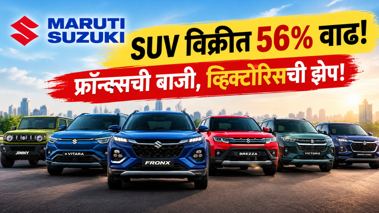 मारुती सुझुकीच्या SUV विक्रीत 56% वाढ! फ्रॉन्क्सची बाजी, व्हिक्टोरिसनेही मारली मोठी झेप