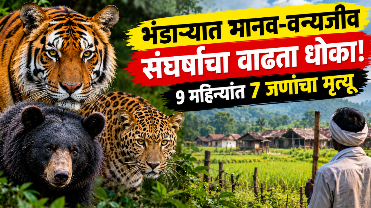 Bhandara News: मानव-वन्यजीव संघर्षाचा विळखा! नऊ महिन्यांत ७ जणांचा बळी; पशुधन व पीक नुकसानीचेही सावट