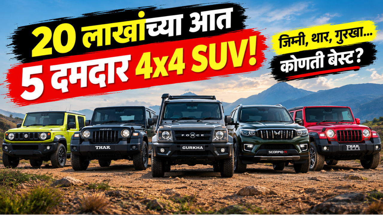 20 लाखांपेक्षा कमी किमतीत मिळतात 5 दमदार 4×4 SUV; जिम्नीपासून थार रॉक्सपर्यंत पर्याय! चटकन पाहा फोटो