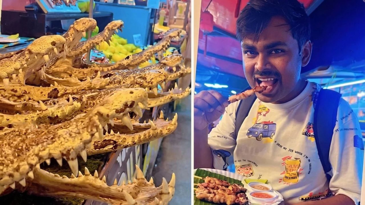 Viral Video : अरे देवा! सरकारी अधिकाऱ्याने चक्क मगरीच मासं खाल्लं, सोशल मीडियावरील व्हिडिओमुळे खळबळ!