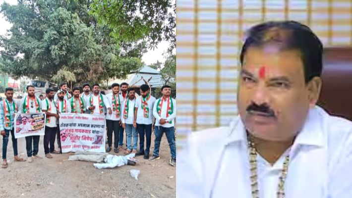संजय गायकवाडांच्या पुतळ्याचे कुत्र्यांनी तोडले लचके! युवक काँग्रेसचे अनोखे आंदोलन, २४ तासांत माफीचा इशारा
