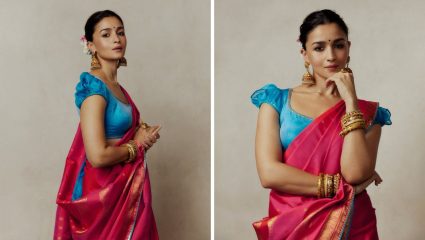 Alia Bhatt Pink Saree Look: गुलाबी साडी, २२ कॅरेट सोन्याचा ब्लाउज अन् शाही थाट! आलिया भट्टच्या लुकने वेधलं सर्वांचं लक्ष