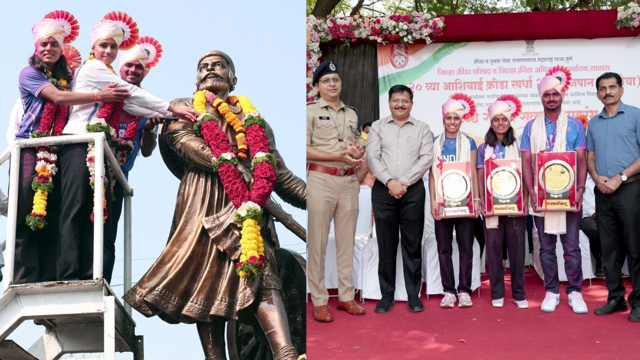 साताऱ्याच्या शिलेदारांचा सन्मान! आशियाई क्रीडा स्पर्धेतील पदकविजेत्यांची भव्य गौरव रॅली; साहिल, ऋतुजा अन् सुदेष्णाचा भव्य सत्कार