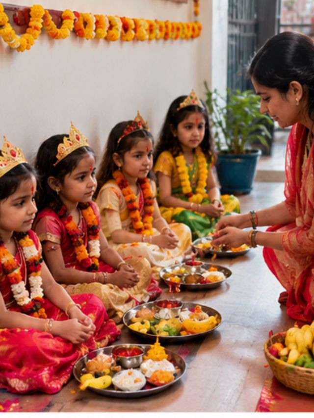 नवरात्रीत कन्या पूजन का केले जाते?