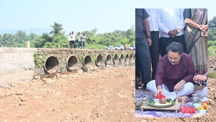 Nilesh Rane : ‘हळदीचे नेरुर गावच्या विकासासाठी कटिबद्ध,’ आमदार निलेश राणे यांच्या हस्ते नवीन पुलाच्या बांधणीचे भूमिपूजन संपन्न