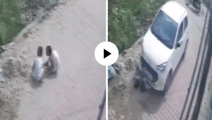 मेरठमध्ये काळजाचा ठोका चुकवणारी दुर्घटना! रस्त्यावर खेळणाऱ्या २ चिमुकल्यांच्या अंगावरून गेली भरधाव कार, Video Viral