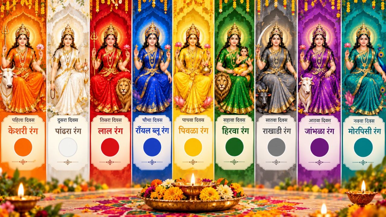 Navratri Colors: गरबा नाइट्ससाठी राहा रेडी! नवरात्री २०२६ चे ९ रंग ठरले; जाणून घ्या महत्त्व आणि संपूर्ण दिनविशेष!