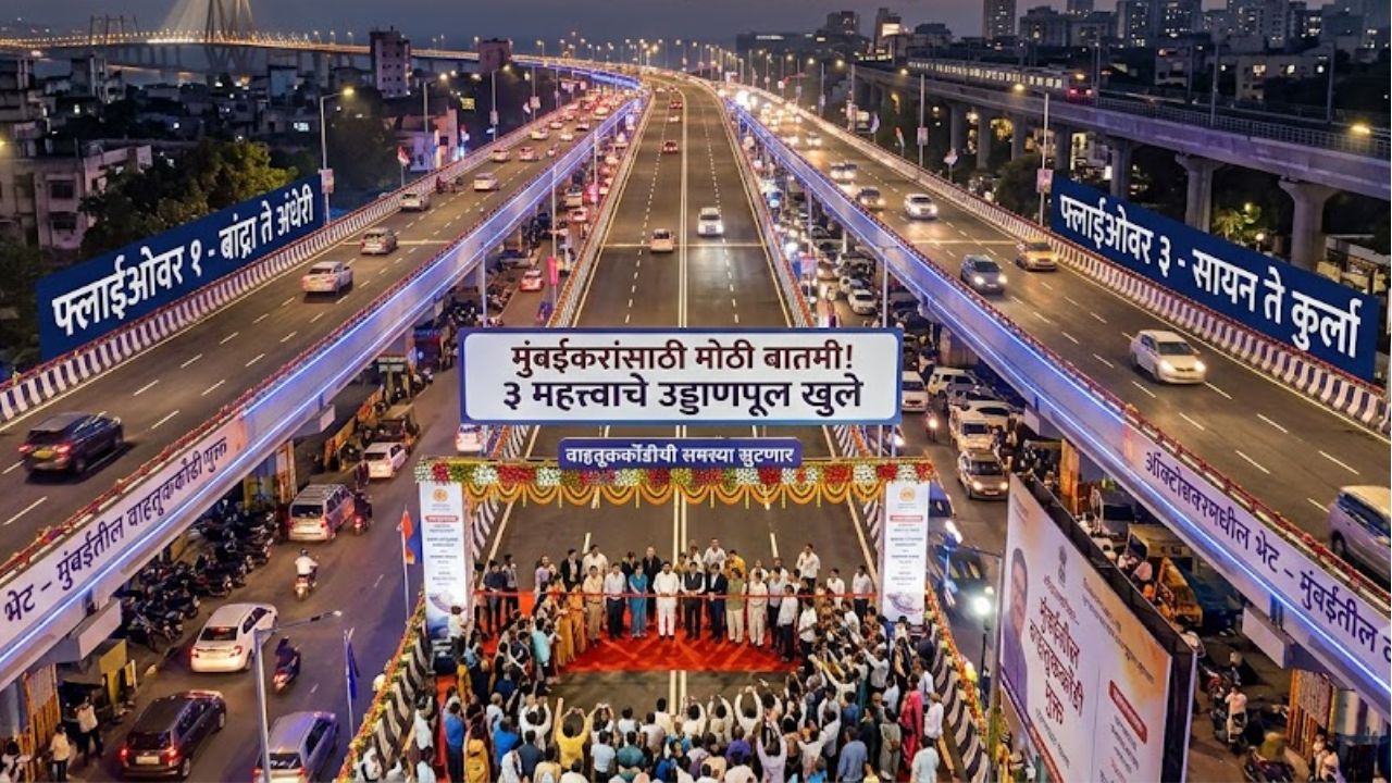मुंबईकरांसाठी मोठी बातमी! ऑक्टोबरमध्ये ३ महत्त्वाचे उड्डाणपूल होणार खुले; वाहतूककोंडीची समस्या सुटणार