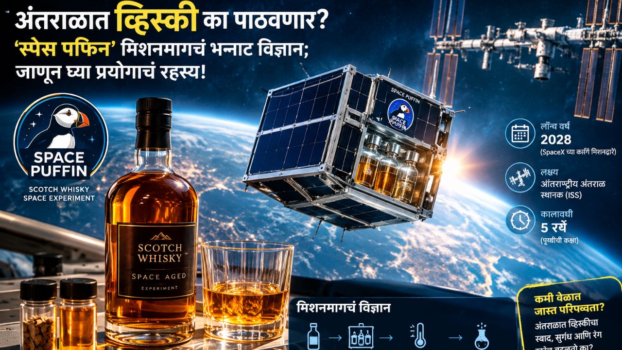 Space Puffin : अंतराळात व्हिस्की का पाठवणार? ‘स्पेस पफिन’ मिशनमागचं भन्नाट विज्ञान; जाणून घ्या प्रयोगाचं रहस्य!